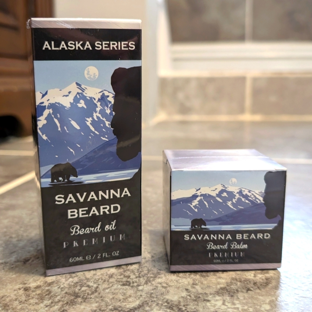 Beard oil and balm set